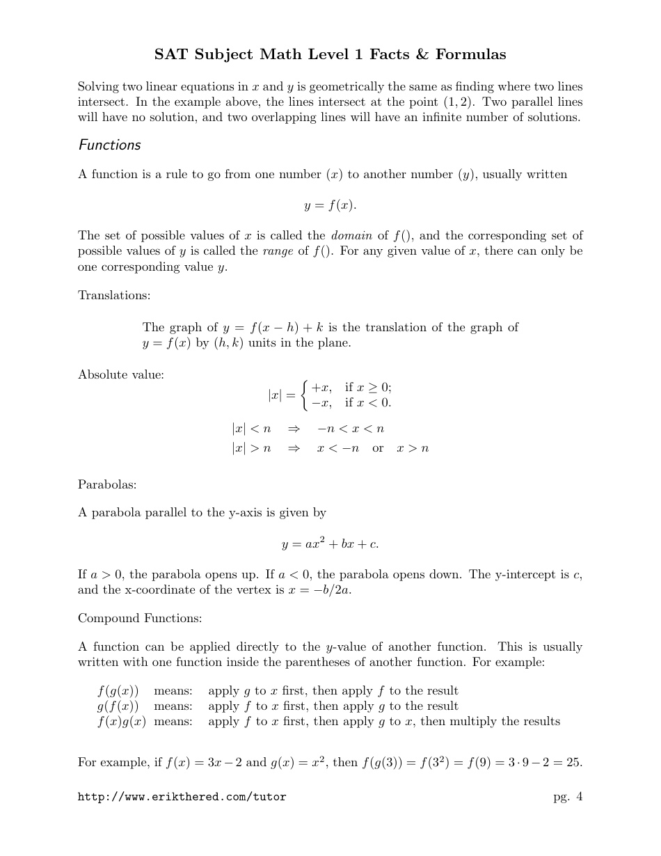 Sat Math Level 1 Cheat Sheet, Page 4