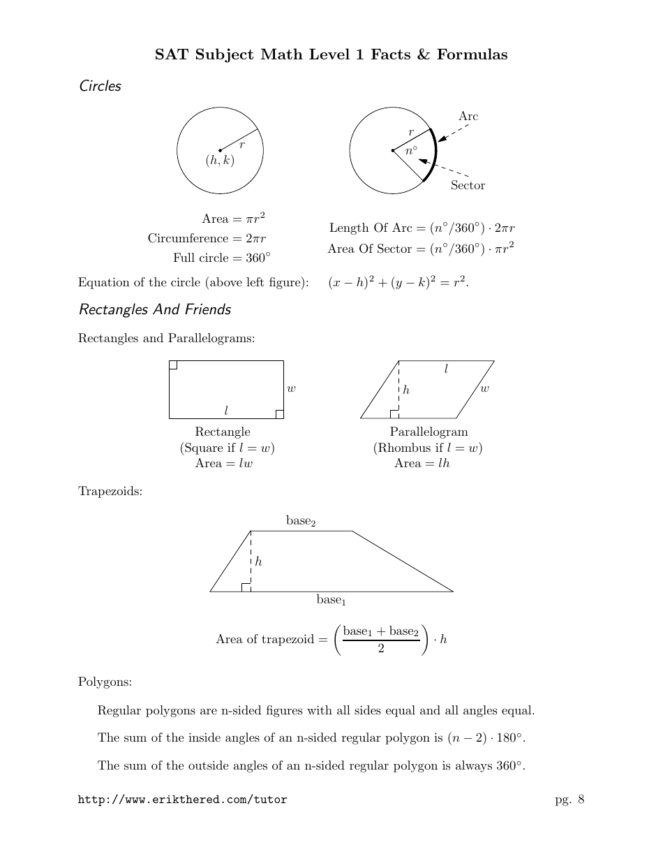 Sat Math Level 1 Cheat Sheet, Page 8