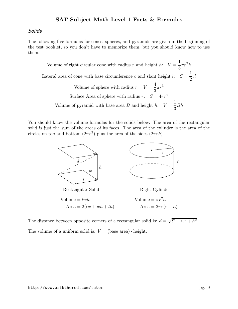 Sat Math Level 1 Cheat Sheet, Page 9