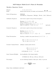 Document preview: Sat Math Level 1 Cheat Sheet