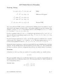Act Math Facts and Formulas Sheet, Page 3