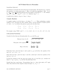 Act Math Facts and Formulas Sheet, Page 4