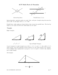 Act Math Facts and Formulas Sheet, Page 5