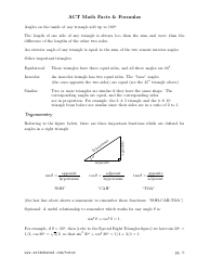 Act Math Facts and Formulas Sheet, Page 6