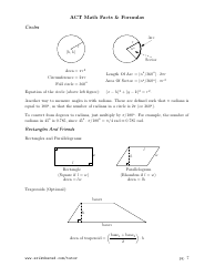 Act Math Facts and Formulas Sheet, Page 7