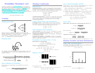 Document preview: Probability Cheatsheet - Varicolored