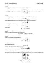 Physical Chemistry Formula Sheet