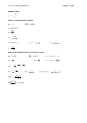 Physical Chemistry Formula Sheet, Page 5