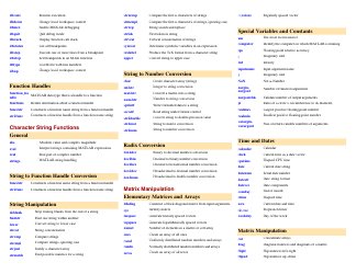 Matlab Quick Reference Sheet, Page 3
