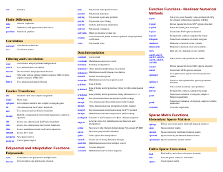 Matlab Quick Reference Sheet, Page 6