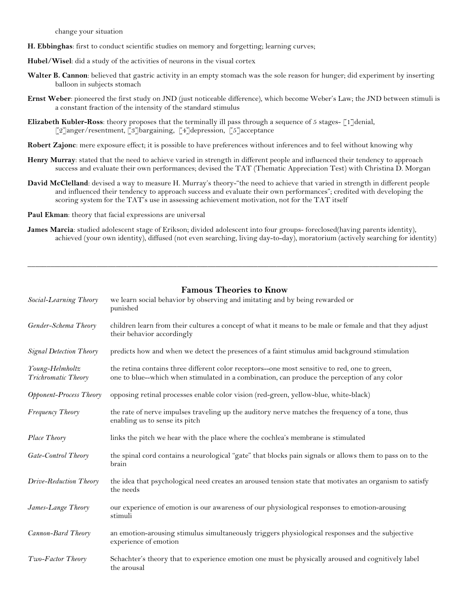 Ap Psychology Exam Cheat Sheet, Page 3