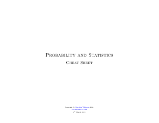 Probability and Statistics Cheat Sheet - Matthias Vallentin