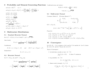 Probability and Statistics Cheat Sheet - Matthias Vallentin, Page 9
