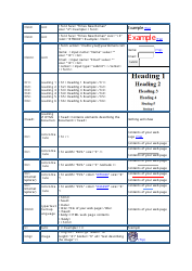 Html Tags Cheat Sheet Download Printable PDF | Templateroller