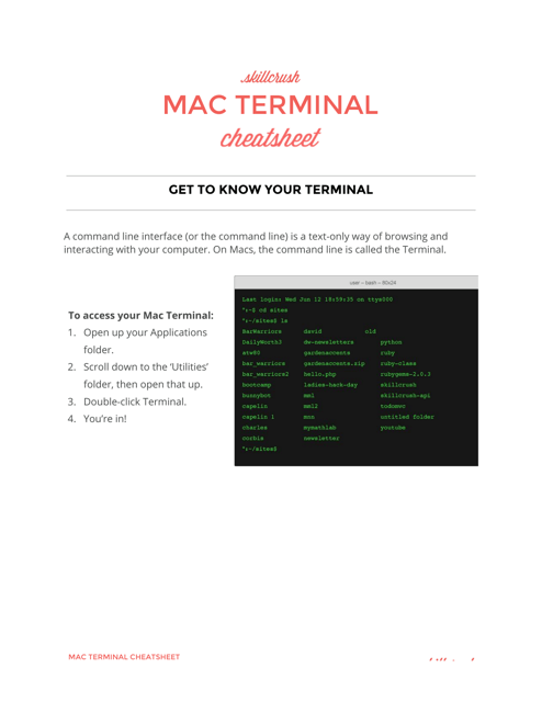 Mac Terminal Cheatsheet