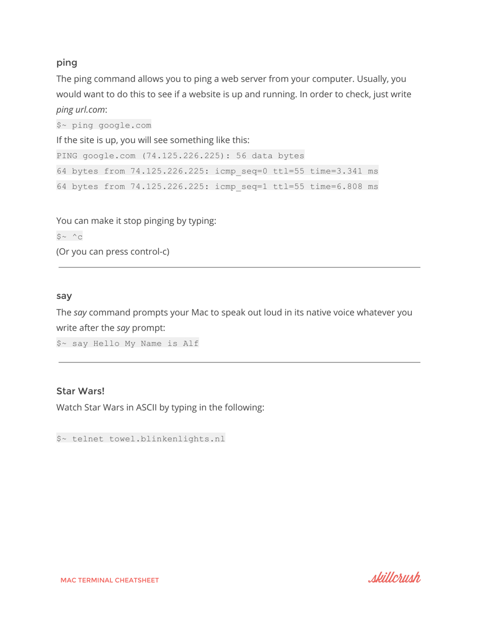 Mac Terminal Cheatsheet, Page 4