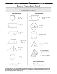 Geometry Formula Sheet, Page 2