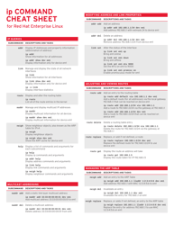 Document preview: Ip Command Cheat Sheet for Red Hat Enterprise Linux