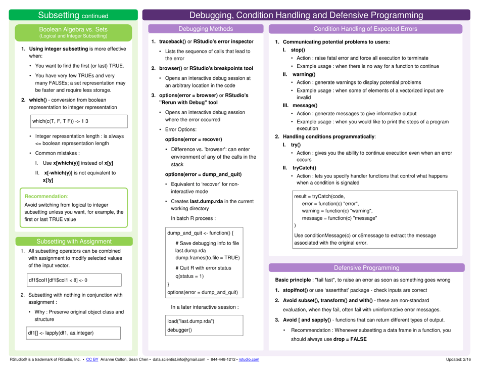 Advanced R Cheat Sheet, Page 5