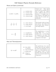 Sat Subject Physics Formula Cheat Sheet, Page 10