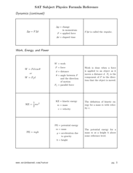 Sat Subject Physics Formula Cheat Sheet, Page 3