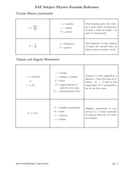 Sat Subject Physics Formula Cheat Sheet, Page 5