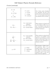Sat Subject Physics Formula Cheat Sheet, Page 8