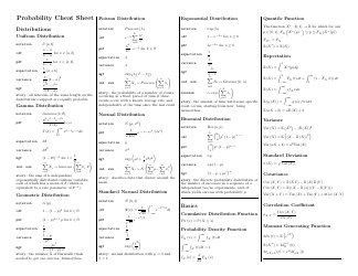 Document preview: Probability Cheat Sheet - Black and White