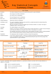 Key Statistical Concepts Summary Sheet