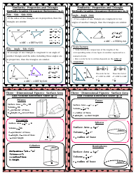 Geometry Cheat Sheet - Angles, Shapes, Solids, Page 8