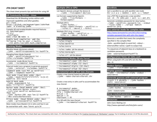 Jtr Cheat Sheet