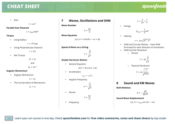 Integrated Physics Cheat Sheet, Page 4