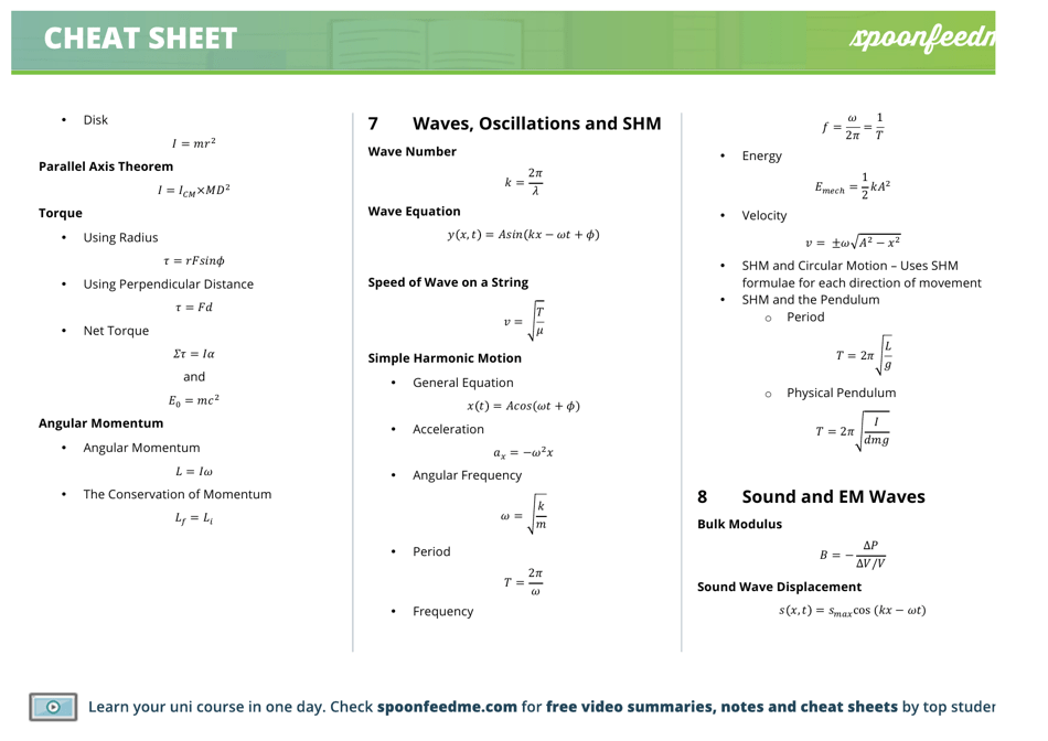 Integrated Physics Cheat Sheet, Page 4
