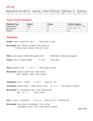 Physical Science Tables &amp; Formulas Cheat Sheet, Page 4