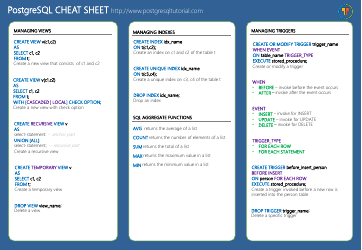 Postgresql Cheat Sheet, Page 3