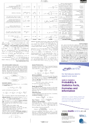 Document preview: Probability and Statistics Cheat Sheet - Mathcentre