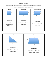 Geometry Cheat Sheet - Angles, Perimeter and Area, Page 2