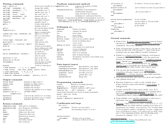 Matlab Commands Cheat Sheet, Page 2