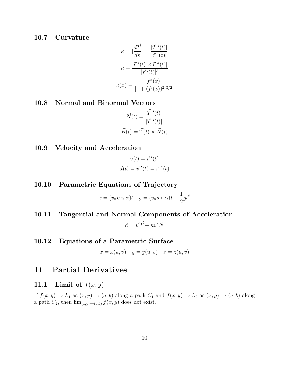 Math 21a Cheat Sheet: Multivariable Calculus - Tommy Macwilliam ...