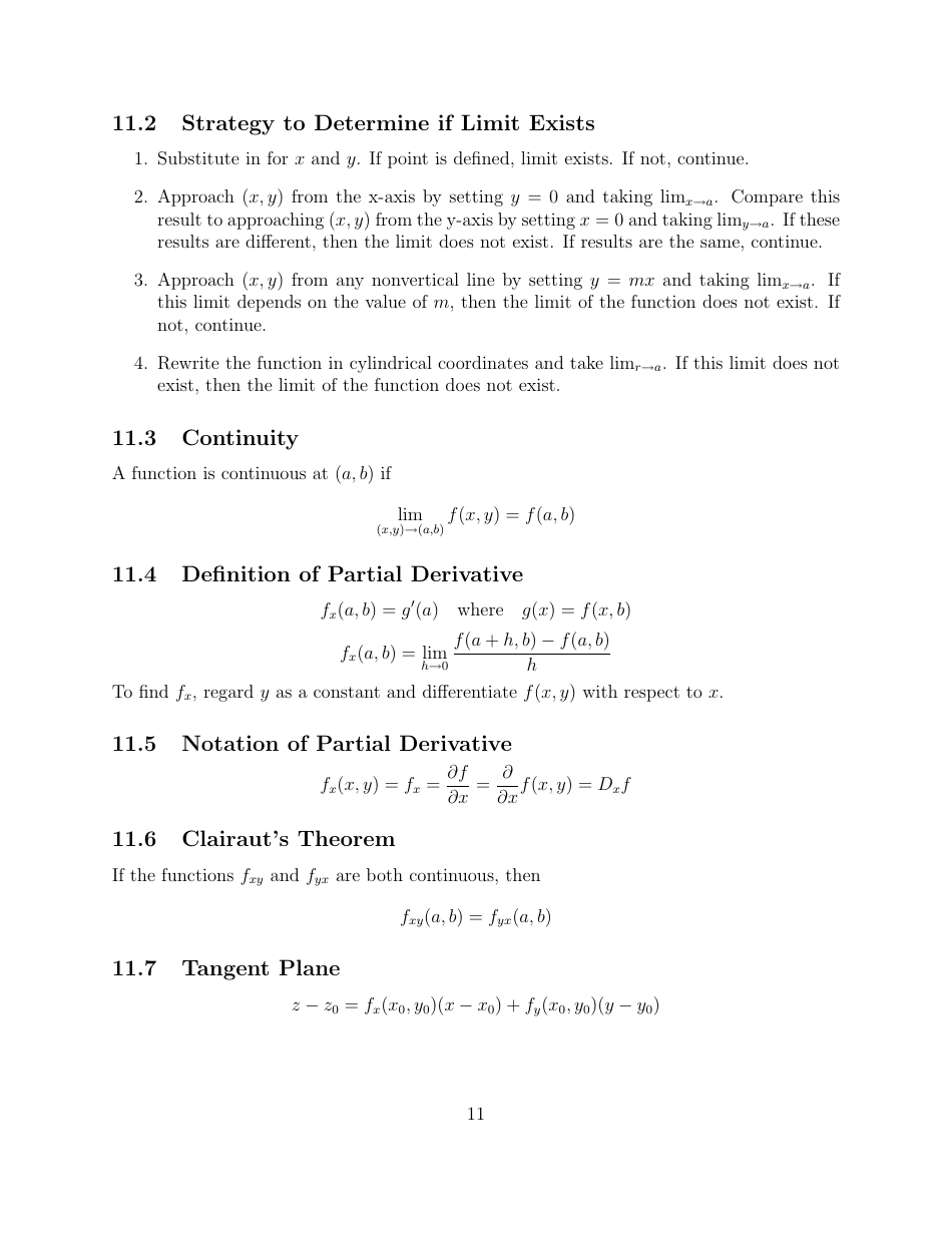 Math 21a Cheat Sheet: Multivariable Calculus - Tommy Macwilliam ...