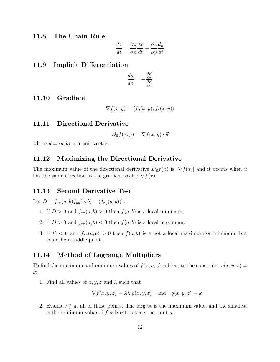 Math 21a Cheat Sheet: Multivariable Calculus - Tommy Macwilliam ...