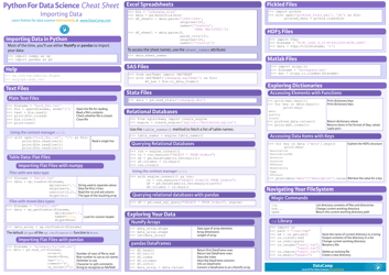 Document preview: Python for Data Science Cheat Sheet - Importing Data, 2002