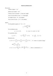Cambridge International as &amp; a Level Mathematics and Further Mathematics Formulae and Statistical Tables Cheat Sheet, Page 2
