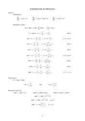 Cambridge International as &amp; a Level Mathematics and Further Mathematics Formulae and Statistical Tables Cheat Sheet, Page 5