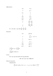 Mathematics (8709, 9709), Higher Mathematics (8719), Statistics (0390) Formula Sheet, Page 3