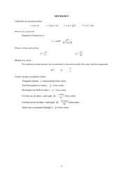 Mathematics (8709, 9709), Higher Mathematics (8719), Statistics (0390) Formula Sheet, Page 4