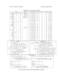 Document preview: Mathematical Symbol Table