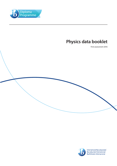Physics Data & Equations Sheet