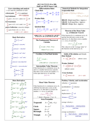 Document preview: AB Calculus Cheat Sheet