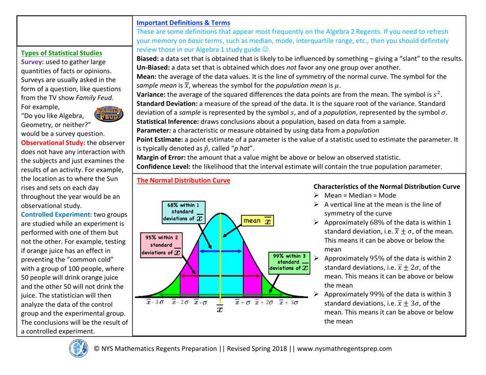 Algebra 2 (Common Core) Regents Exam Cheat Sheet, Page 15